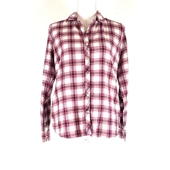 Eddie Bauer Shirt Womens SIZE S Red Plaid Button Down Long Sleeve Cotton Trendy - Picture 14 of 14